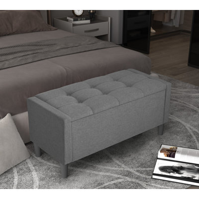 Friesen Polyester Blend Upholstered Storage Bench