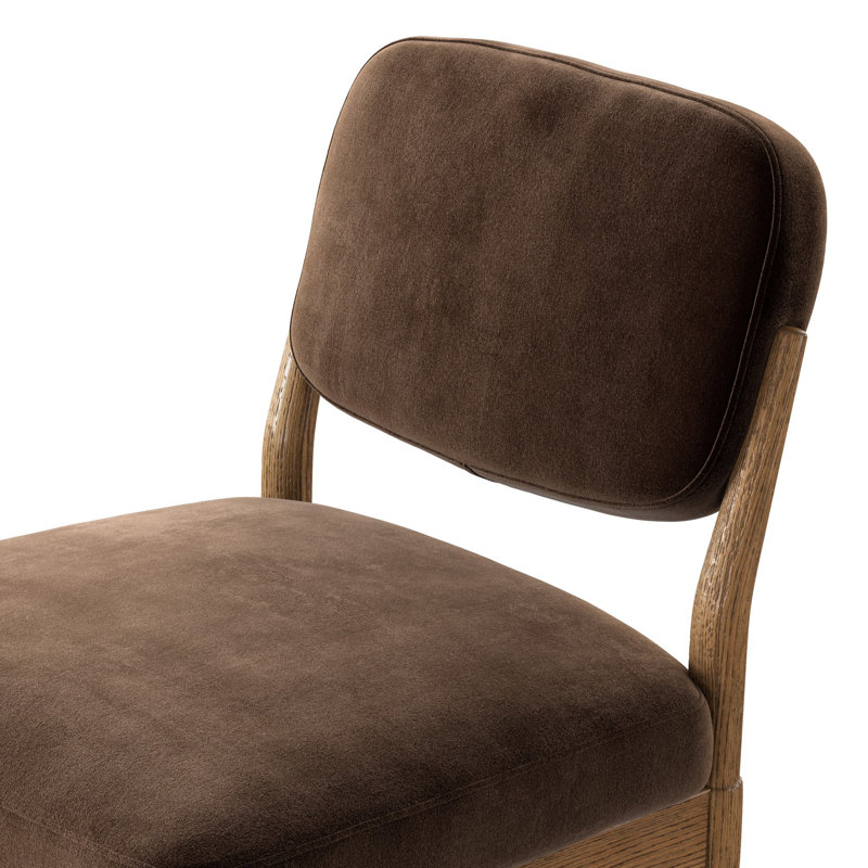 ESTHER Upholstered Dining Chair, Warm Oak, Surrey Mink