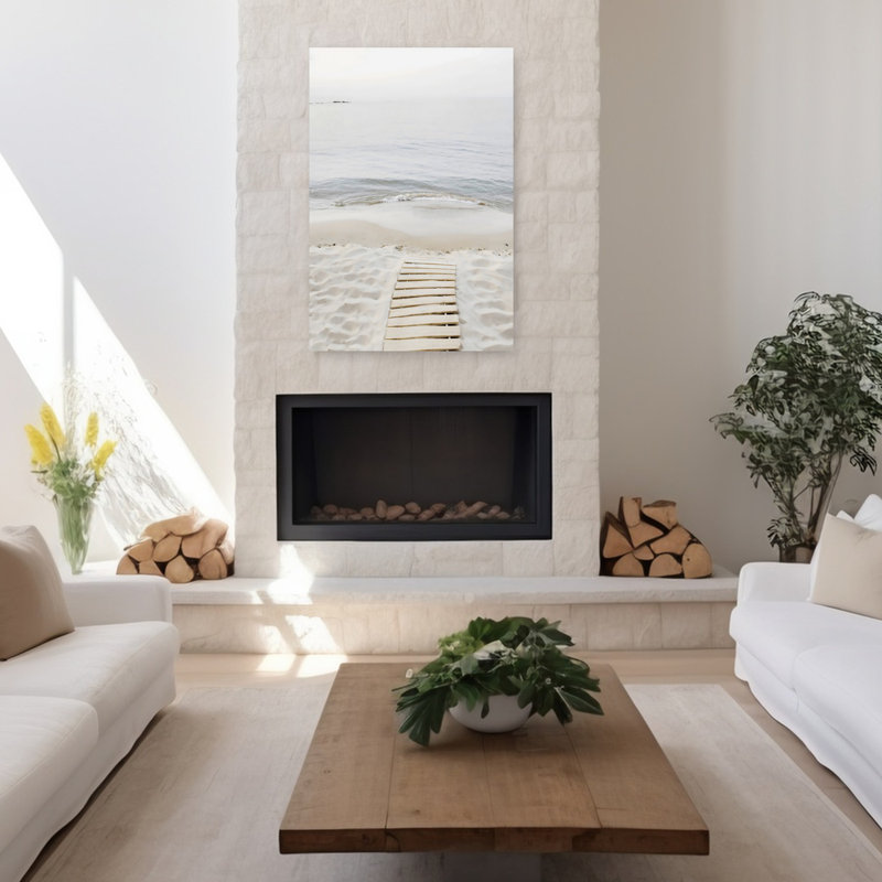Art mural contemporain plage, 48" H x 32" W