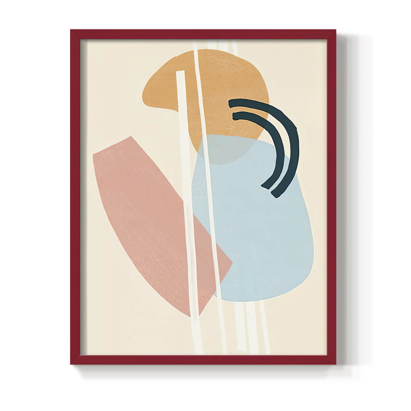«Memphis Symphony I», reproduction encadrée - bois massif, H 21 po x l 17 po, Rouge