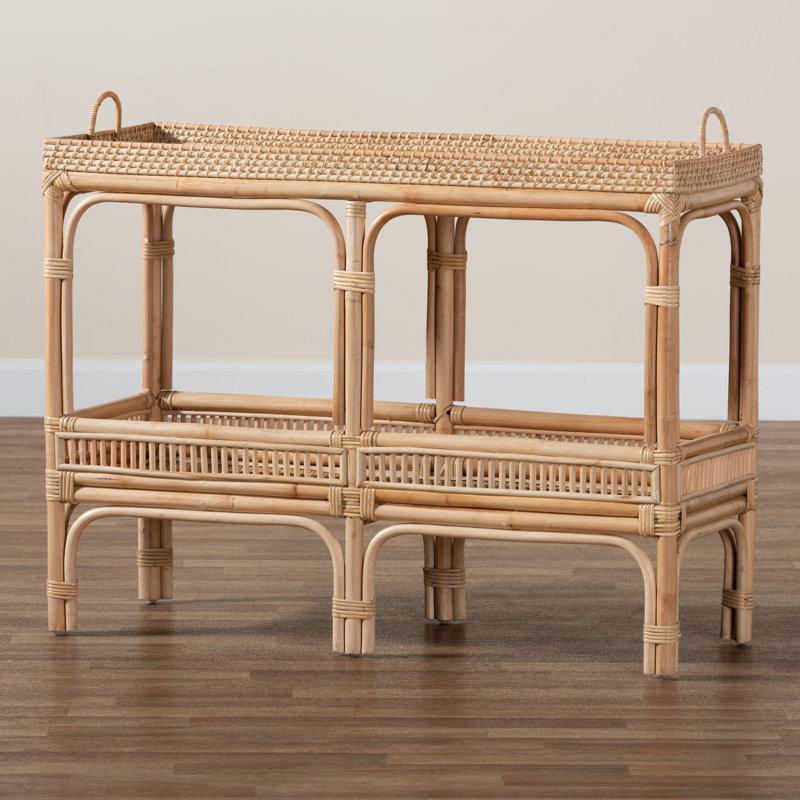 Bartolome Lombok Modern Bohemian Rattan Console Table