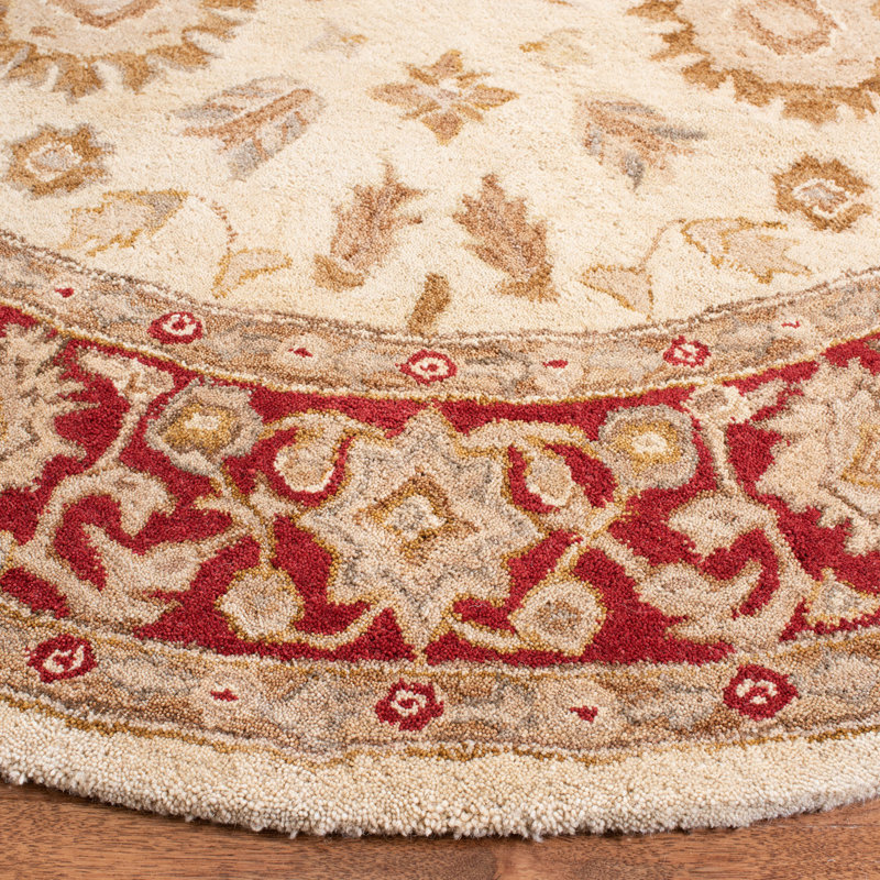 Tapis oriental en laine touffeté à la main Tingley, Rond 4 pi