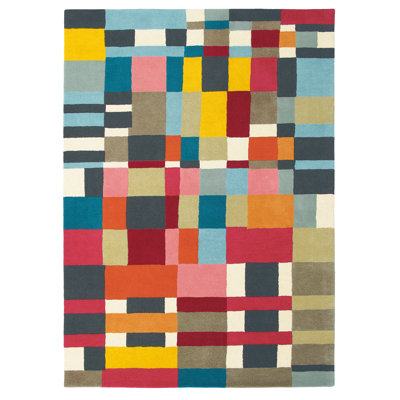 Estella Handmade Tufted Wool Red/Blue Area Rug