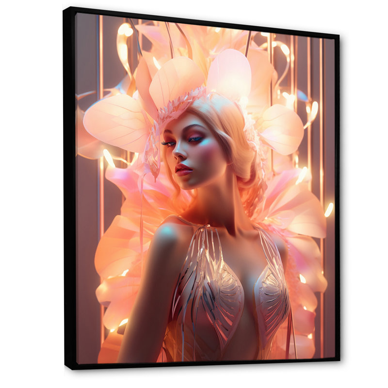 «Pink Cabaret Sensual Dancer», reproduction sur toile, H 20 po x l 12 po x P 1 po, Cadre flottant noir