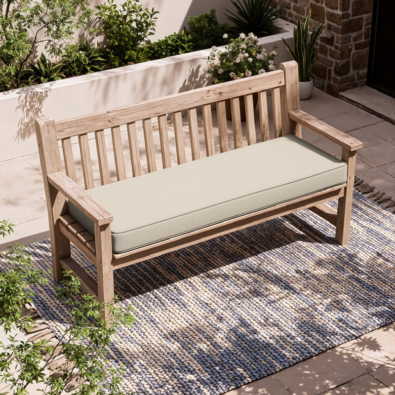 Coussin de banc d'extérieur 3,5 po 48 x 18 coussins de siège intérieur et extérieur, L 48 po x P 18 po, Beige