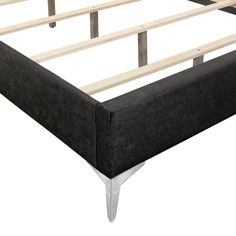 Maxo Upholstered Panel Bed, Full / Double, Black
