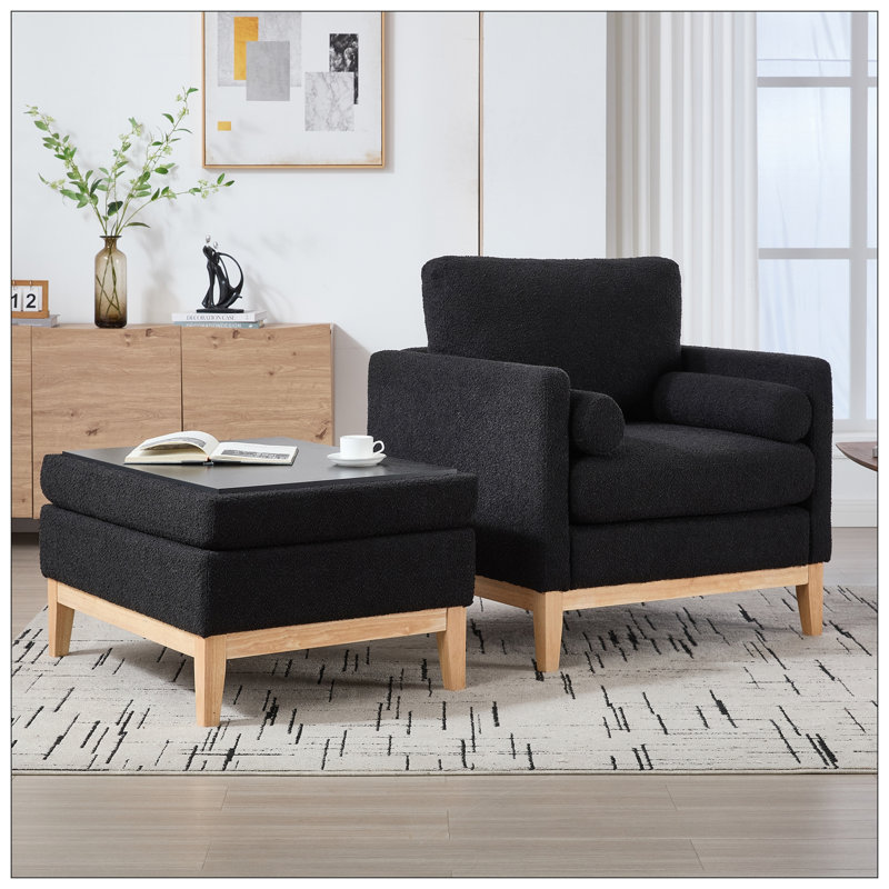 Fauteuils d'appoint, Bois, Noir