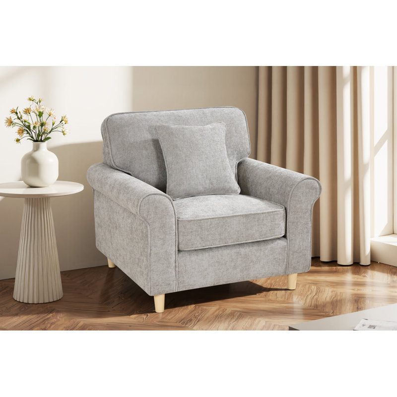 Alexxes Upholstered Armchair, Grey