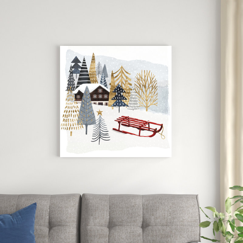 «Christmas Chalet II» par Victoria Borges - impression sur toile tendue, H 30 po x l 30 po