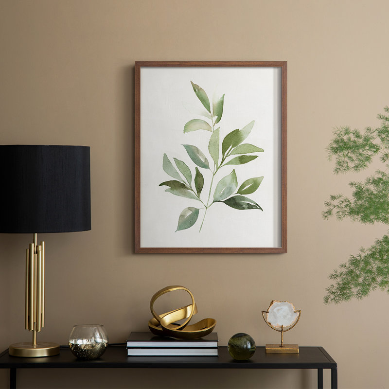 «Fresh Leaf Montage II», reproduction encadrée - bois massif, Noyer, H 15 po x l 12 po