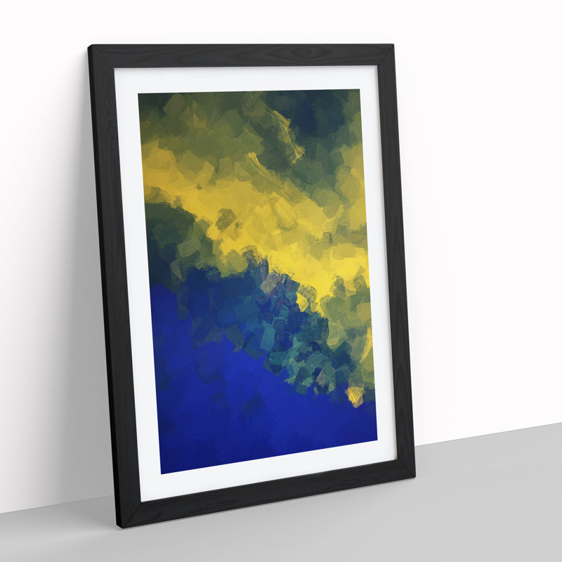 Symphony Abstract - Single Picture Frame Painting, Black Framed, 64cm H x 46cm W x 2cm D