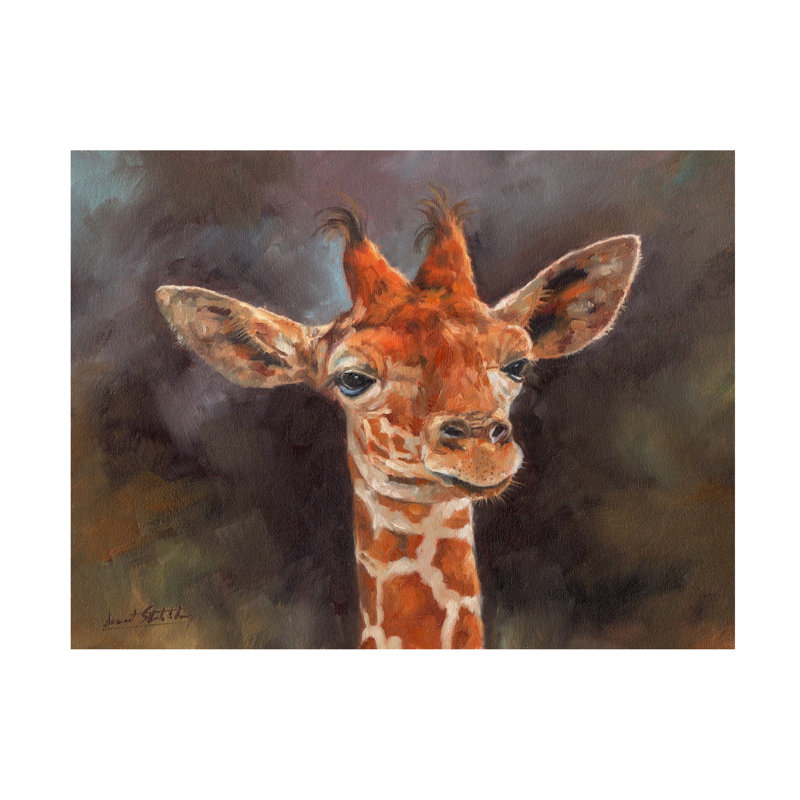 David Stribbling Giraffe Canvas Art, 14" H x 19" W