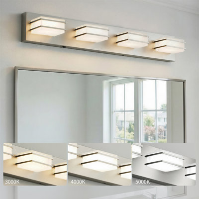 LED Bathroom Vanity Light Bar, Adjustable 5 CCT,Brushed Nickel