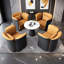 Ensemble de canapé noir et orange
