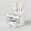 Meuble-lavabo blanc avec miroir et prises de courant 3 modes d'éclairage: commode H 51,1 po x P 15,9 po x l 32 po