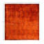 Tapis unique noué à la main Fine Vibrance - orange, 6 pi 1 po x 6 pi 5 po