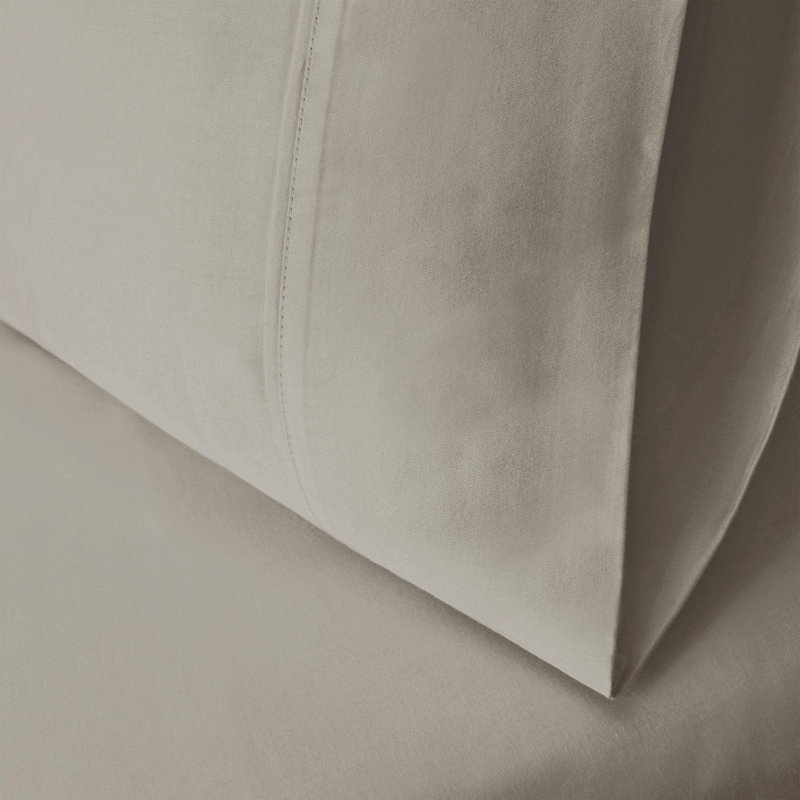 Stone Twin Cotton Blend Wrinkle-Resistant Sheet Set