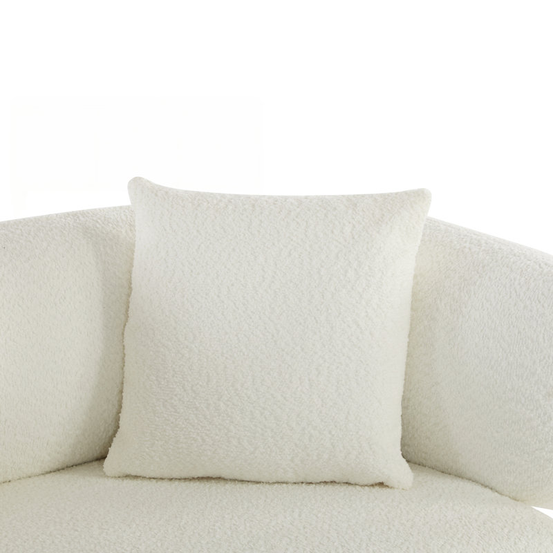 Canapé rond incurvé à accoudoirs arrondis beige avec design ergonomique et support confortable pour la vie moderne, Beige