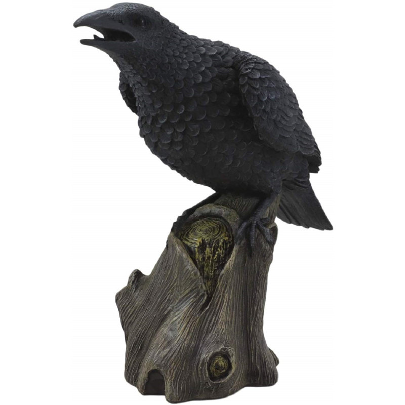 Figurine raven crow s’asseoir de gothic Kwok