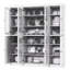 Vaisselier 100% bois massif 65 "avec verre givré, portes solides et tablettes réglables-1317595531