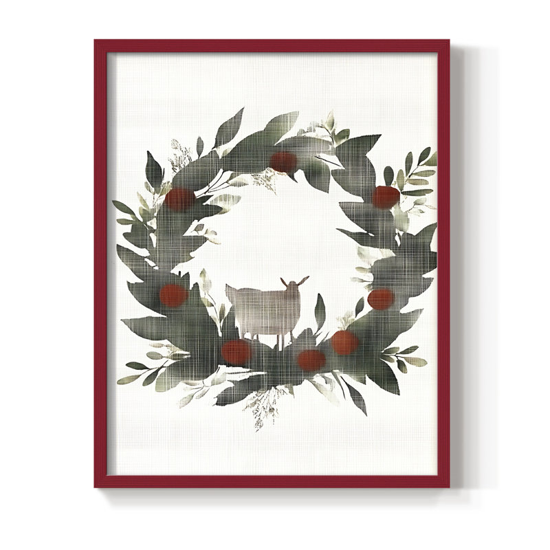 «Christmas Holiday Art», reproduction encadrée CECLIX, H 15 po x l 12 po, Rouge