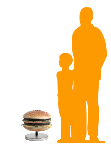 Statue double Aban Cheeseburger sur pied