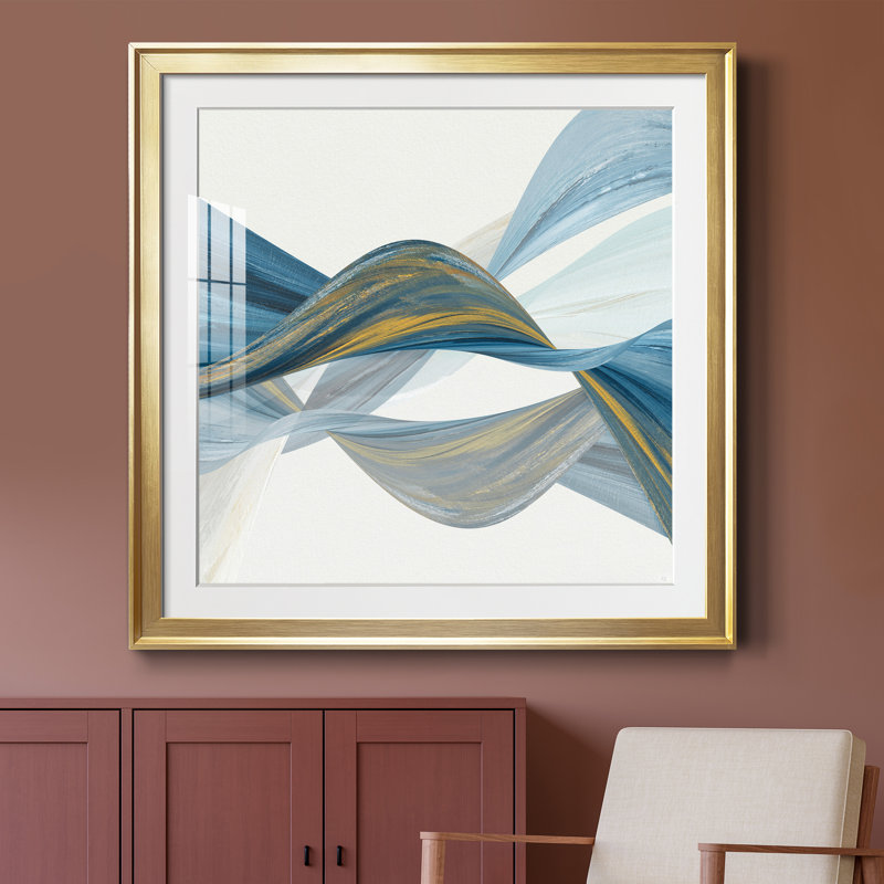 Changer les courants I - cadre photo, Papier encadré doré, H 26,5 po x l 26,5 po x P 1,5 po