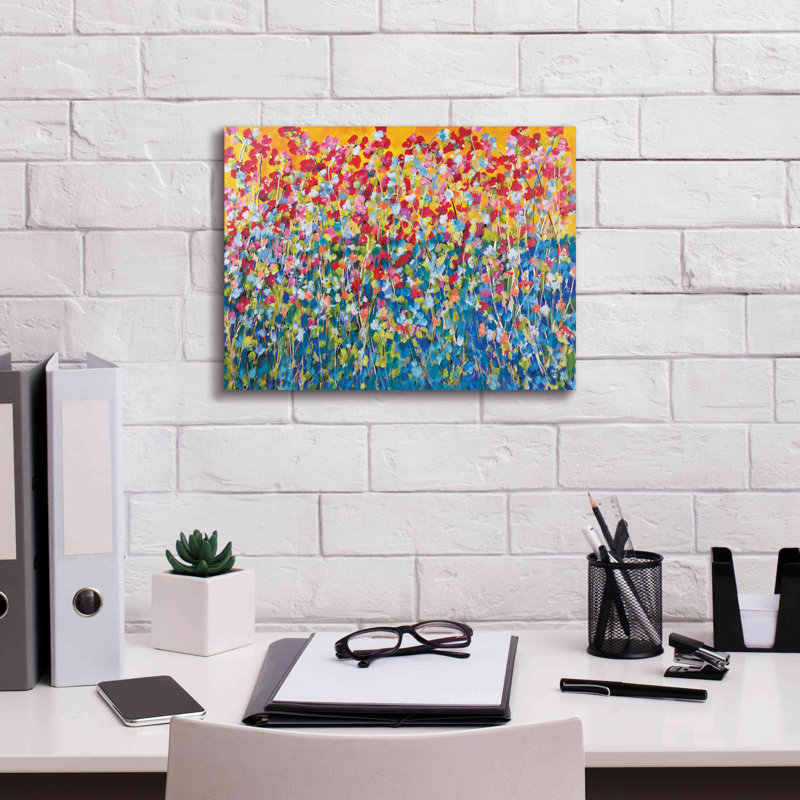 «Happiness» par Roey Ebert, estampe numérique sur toile, H 12 po x l 16 po x P 0,75 po