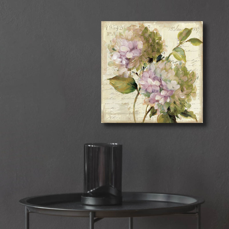 'Harmonious V Marche de Fleurs Script' by Lisa Audit, Acrylic Glass Wall Art, 12" H x 12" W x 0.13" D