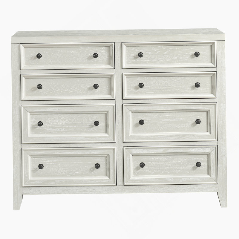 Commode horizontale à 8 tiroirs, Blanc