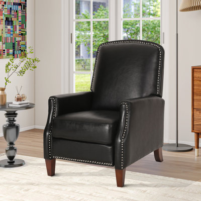 PU Leather Recliner Chair with Rivets, Comfortable Recliner for Living Room