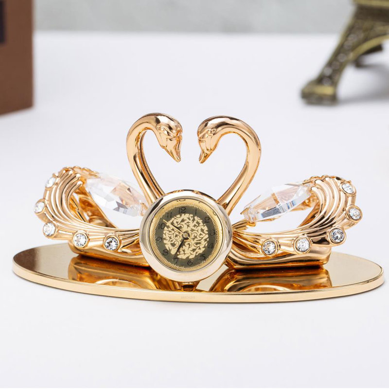 Figurine d’horloge de table figurine-plateau swans Naughton