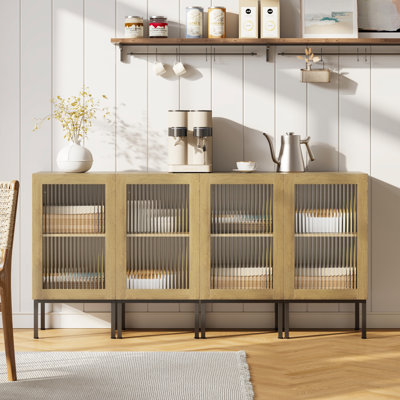 Wine Cabinet Set With 4 Doors
