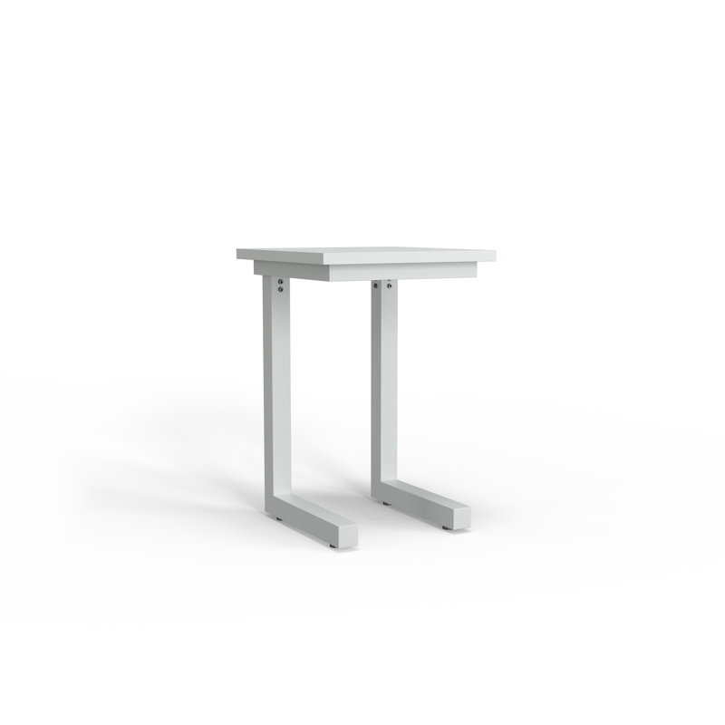 Vida Outdoor Square Side Table, Matte White