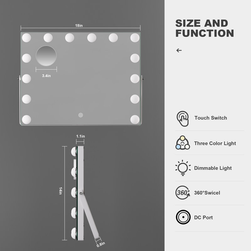 Miroir de maquillage lumineux
