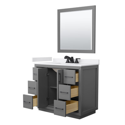 Icon 42" Freestanding Single Bathroom Vanity with Cultured Marble Top