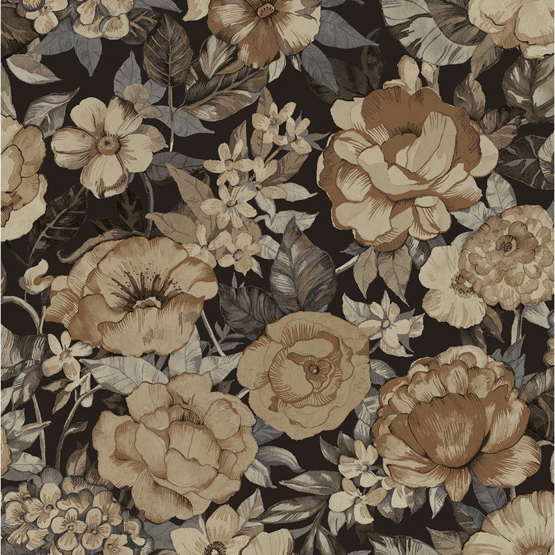 Rouleau de fleurs Rasheim, Brun / noir