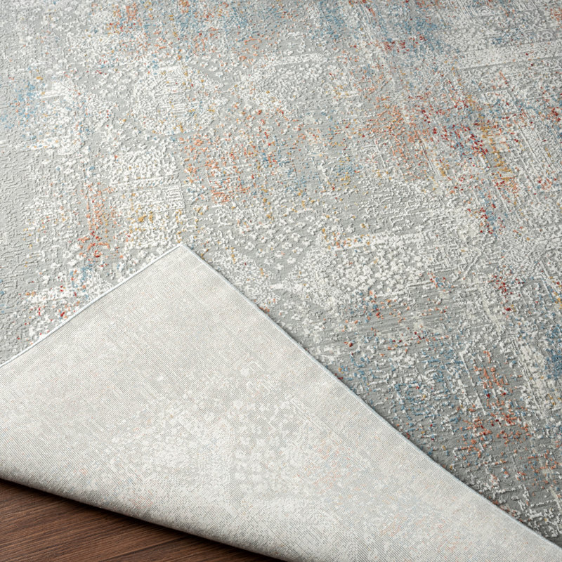 A Abstract Area Rug in Grey, Rectangle 3' x 5'