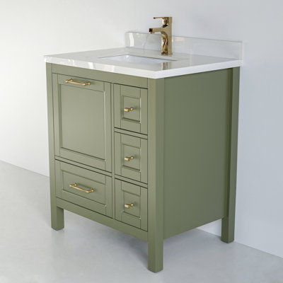 Cresley 30'' Single Bathroom Vanity with Ceramic Top