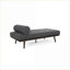 Méridienne capitonnée Mid-Century pour adultes, idéale pour les sièges de chambre à coucher | Gris anthracite | Tissu