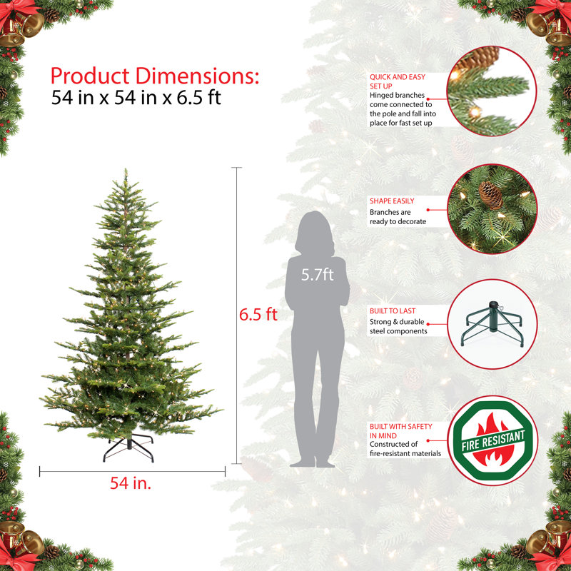 Lighted Christmas Tree, 6.5' H