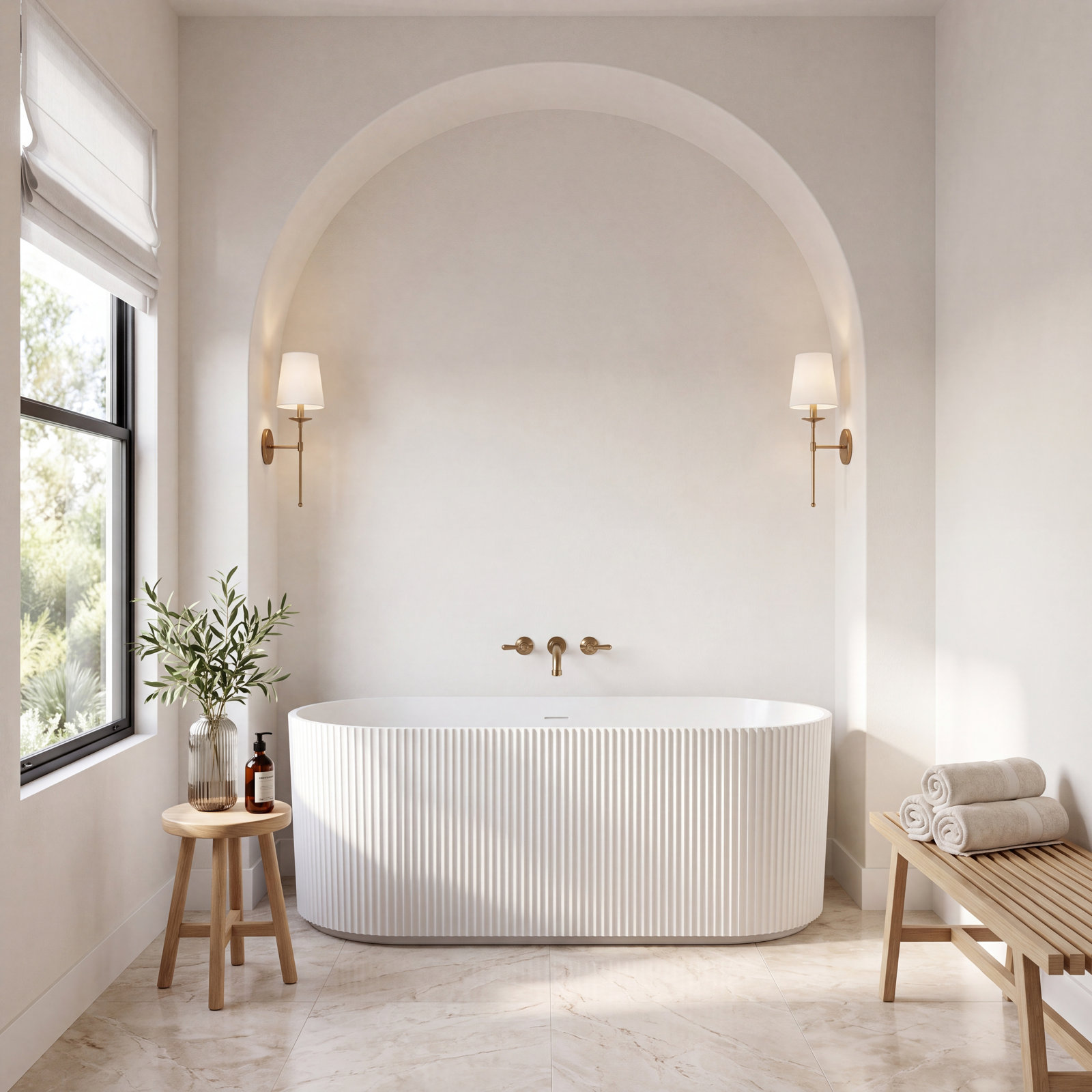 60" Freestanding Soaking Acrylic Bathtub