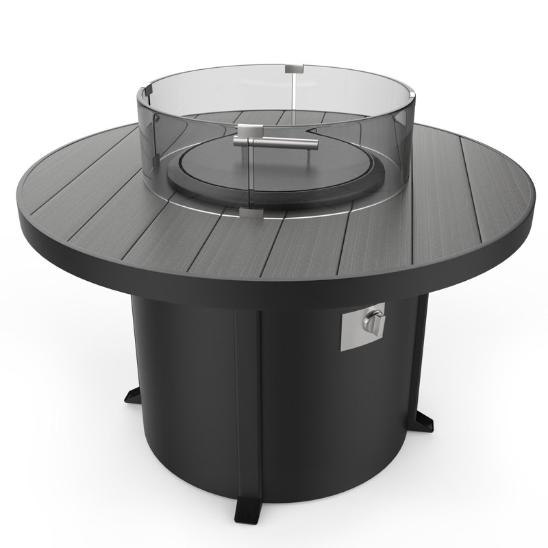 Townsend Aluminum Propane/Natural Gas Fire Pit Table, Gray