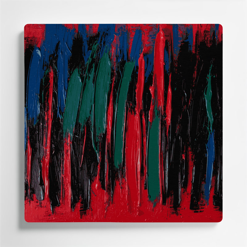 «Neo Expressionism 6», art mural en métal noir, 12" H x 12" W