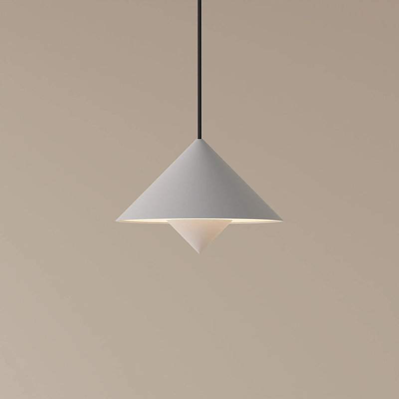 Jai Pendant Light, 17'' H x 9.84'' W x 9.84'' D, Snow, Black