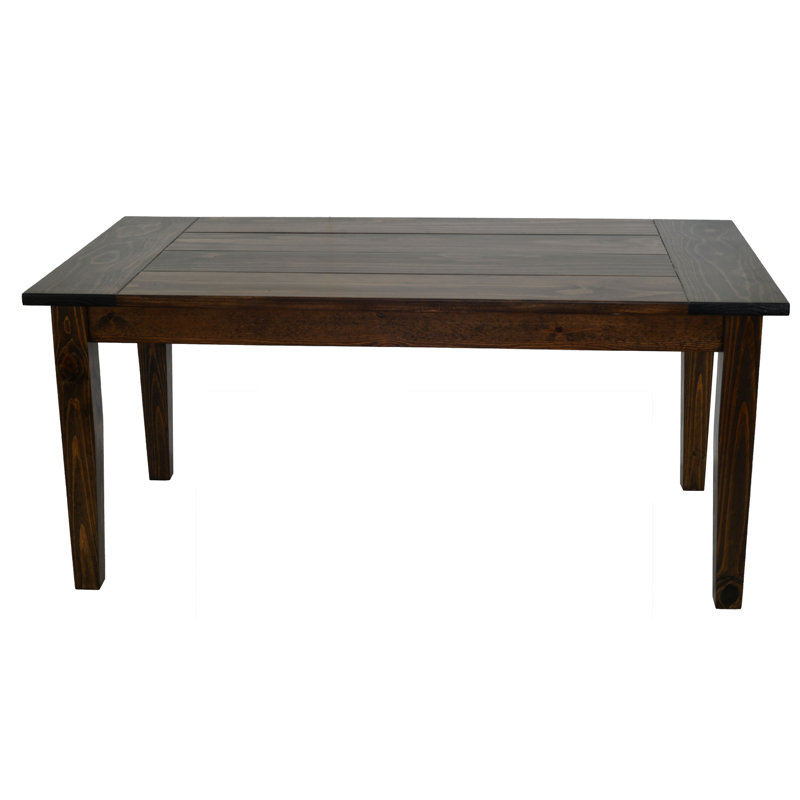 Lothair Fir Rectangular Solid Wood Top with Solid Wood Base Dining Table, 30" H x 48" L x 34" W