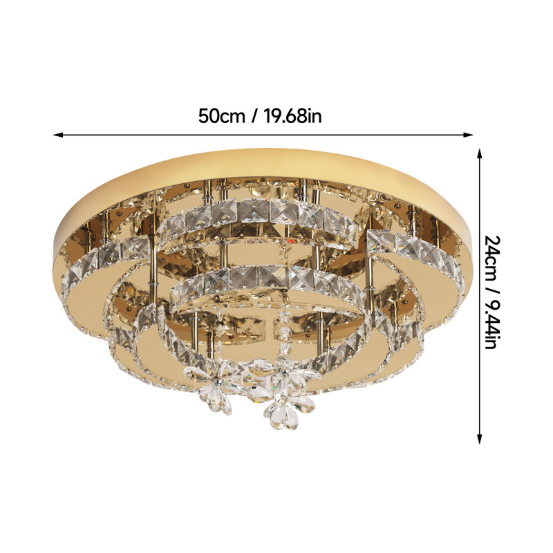 Akono 8 - Light Crystal LED Chandelier, Gold, Yes, 3000K-6000K