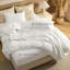  Ensemble de housse de couette 100% coton avec drap-housse - ensemble de literie tissé gaufré (ensemble de 4)-120539053-120677488