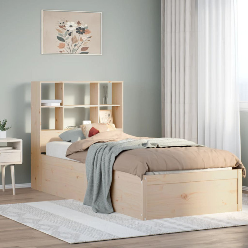Storage Bed, Brown, European Double (140 x 200 cm)