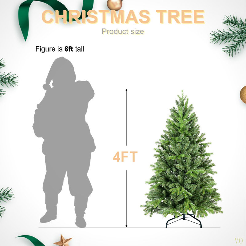 Arbre de Noël 8 pi avec embouts en PE + PVC 1847 - Arbre de Noël plein corps avec branches articulées, assemblage facile, support en métal stable, décoration de Noël classique